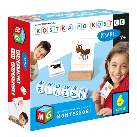 MONTESSORI zabawka edukacyjna KOSTKA PO KOSTCE - PISANIE  6 KOSTEK